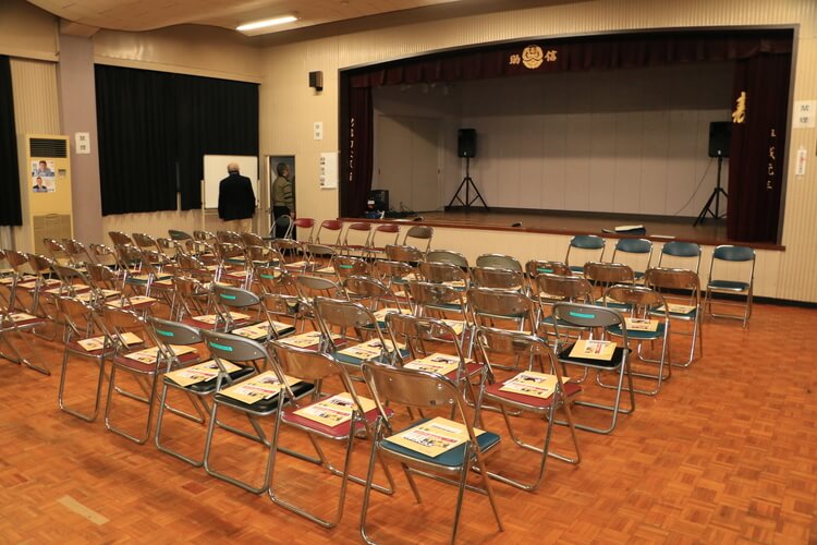 助信での演説会開催準備中