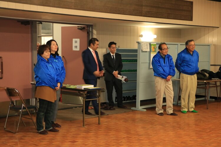 助信での演説会受付の様子