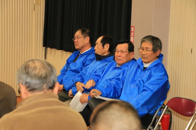 助信での演説会にて後援会の皆様