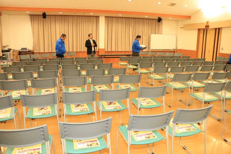 阿弥陀での演説会開催準備中