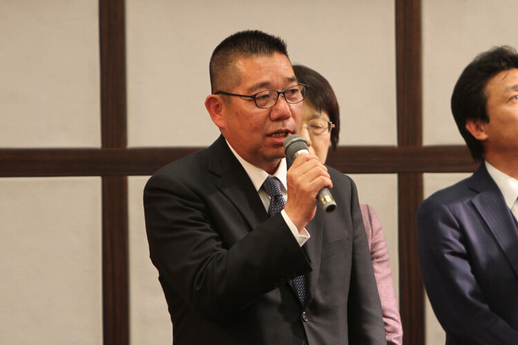 竹内よしのり県議の企業・団体決起大会にて井田ひろやす2