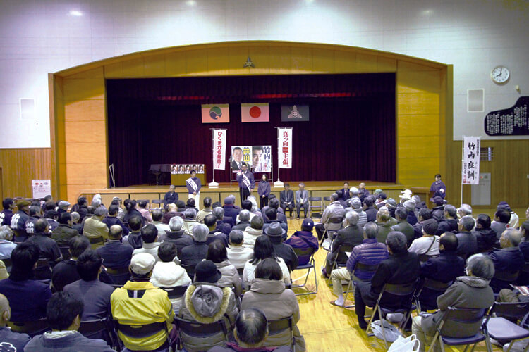 曳馬中学校での個人演説会にて井田ひろやす3